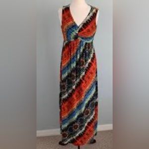 CHICO’s SLEEVELESS FLORAL PRINT MAXI DRESS - XL